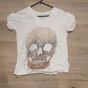 Freeze White and Gold Skull Tee